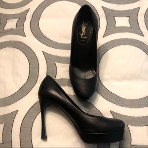 YSL Black Platform Hees
